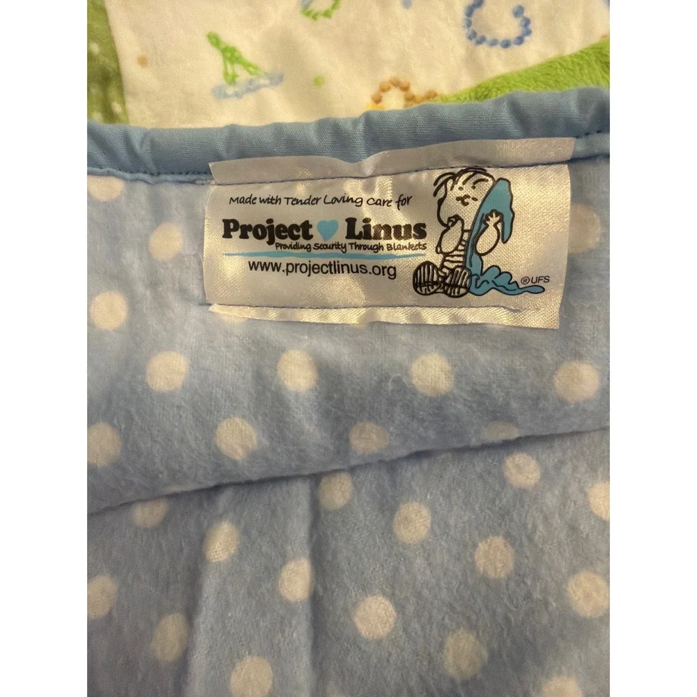 Project‎ Linus Patchwork Baby Blanket Rubber Ducky Minky Satin Green Blue 33x27